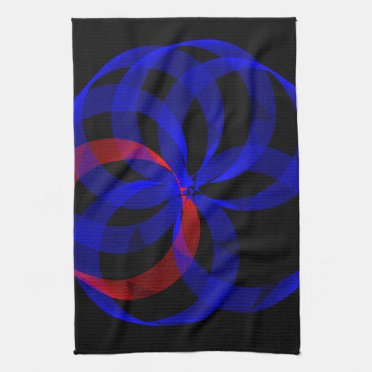 Blauwe Cirkel Rode Accent Keukendoek Theedoek (Verticaal)