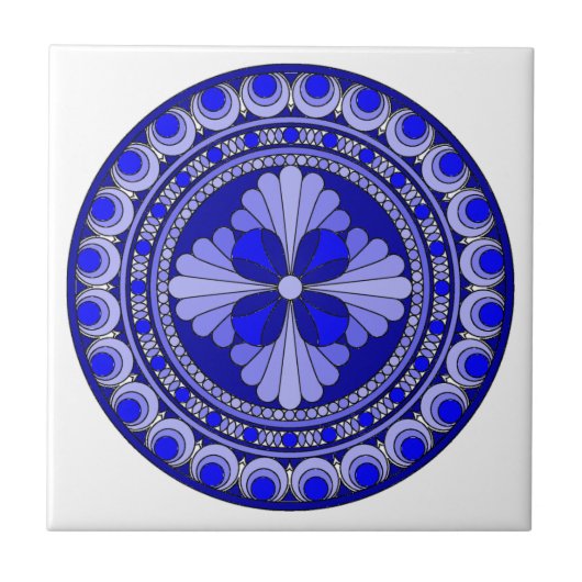 Blauwe cirkel tegeltje (Voorkant)