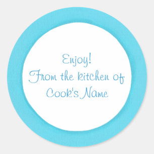 Blauwe cirkel uit de keuken van de kleedplukkers ronde sticker