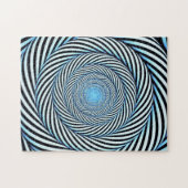 Blauwe cirkel uitdagende optische illusie legpuzzel (Horizontaal)