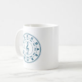 Blauwe Cirkel van Vijfden Koffiemok (Voorkant links)