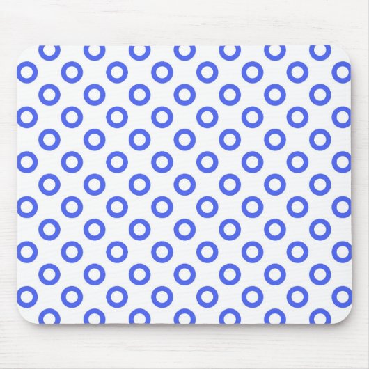 blauwe cirkel witte muismat (Voorkant)