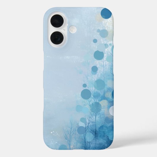 Blauwe Cirkels & Bomen Case-Mate iPhone Hoesje (Achterkant)