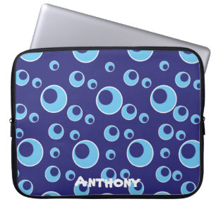 Blauwe cirkels Dot Patroon Custom Laptop Mouw Sleeve