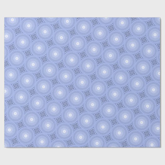 Blauwe cirkels draaien patroon cadeaupapier (Vlak)
