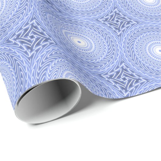 Blauwe cirkels draaien patroon cadeaupapier (Rol Hoek)