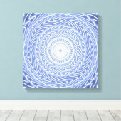 Blauwe cirkels draaien patroon canvas afdruk (Insitu (Houten vloer))