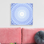 Blauwe cirkels draaien patroon canvas afdruk (Insitu (Woonkamer))
