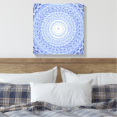 Blauwe cirkels draaien patroon canvas afdruk (Insitu (Slaapkamer))