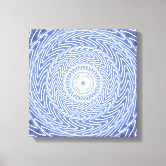 Blauwe cirkels draaien patroon canvas afdruk (Voorkant)