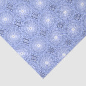 Blauwe cirkels draaien patroon tissuepapier (Detail)