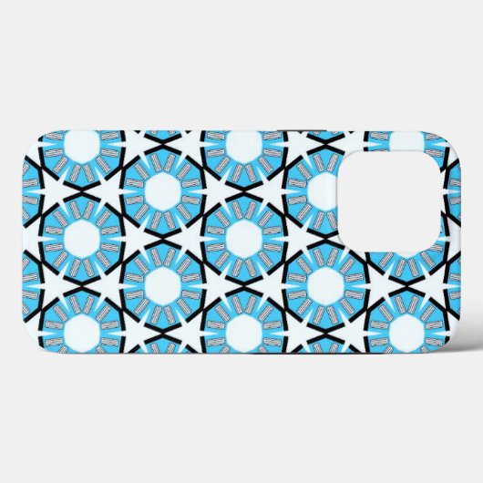 Blauwe cirkels en sterrenpatroon Case-Mate iPhone case (Achterkant (horizontaal))