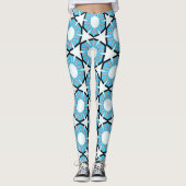 Blauwe cirkels en sterrenpatroon leggings (Voorkant)