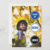 Blauwe cirkels Foto Afstuderen Kaart (Voorkant)