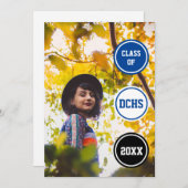 Blauwe cirkels Foto Afstuderen Kaart (Voorkant / Achterkant)