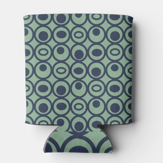 Blauwe cirkels in cirkels blikjeskoeler (Achterkant)