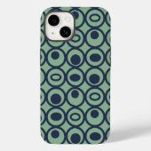Blauwe cirkels in cirkels Case-Mate iPhone case (Achterkant)