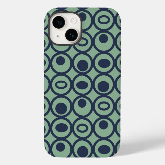 Blauwe cirkels in cirkels Case-Mate iPhone case (Achterkant)