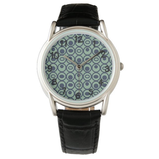 Blauwe cirkels in cirkels horloge (Voorkant)