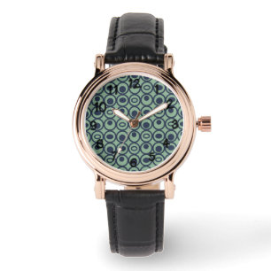 Blauwe cirkels in cirkels horloge