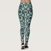 Blauwe cirkels in cirkels leggings (Achterkant)