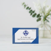 Blauwe cirkels Logo snijcirkels Visitekaartje (Staand voorkant)