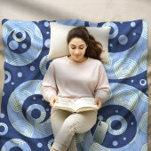 Blauwe cirkels met geometrisch patroon en Stippen Sherpa Deken