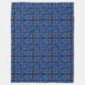 Blauwe cirkels mozaïek fleece deken (Voorkant)