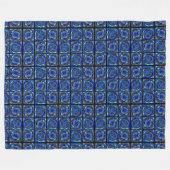 Blauwe cirkels mozaïek fleece deken (Voorkant (Horizontaal))