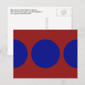 Blauwe cirkels op rood briefkaart (Voorkant / Achterkant)