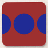 Blauwe cirkels op rood drankjes onderzetter (Voorkant)