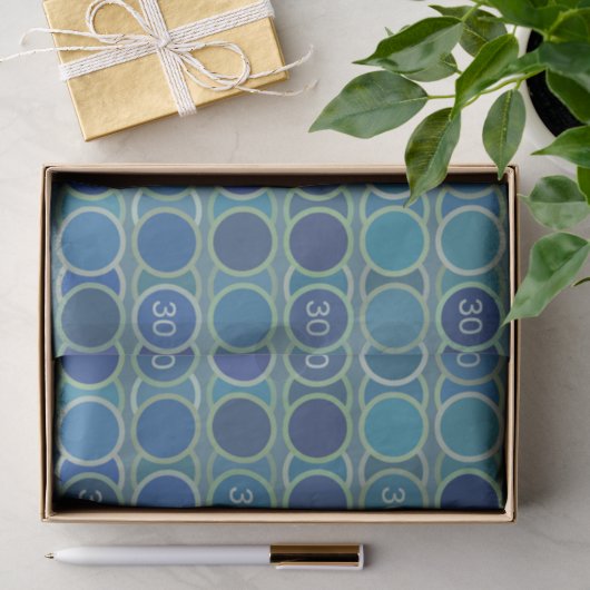 Blauwe Cirkels Patroon Aangepaste Verjaardag Leeft Tissuepapier (Geschenk)