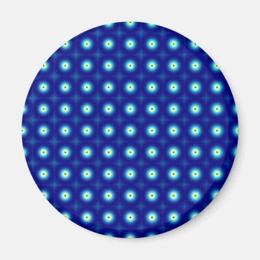 Blauwe cirkels ronde magneet (Voorkant)