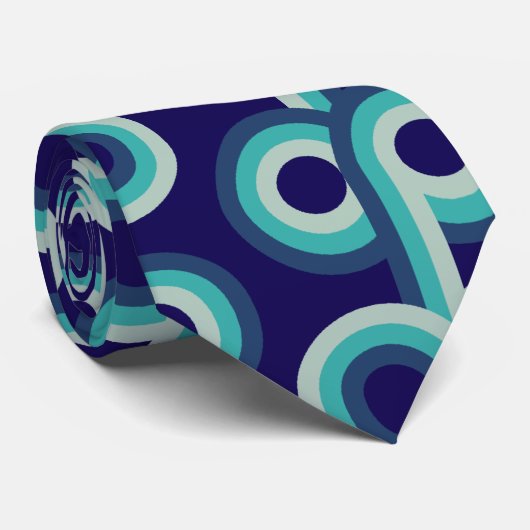 Blauwe cirkels stropdas (Opgerold)