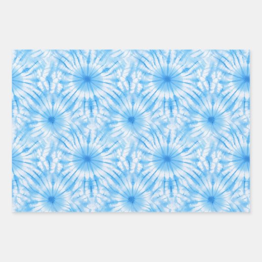 Blauwe cirkels Tie Dye Inpakpapier Vel (Voorkant 3)
