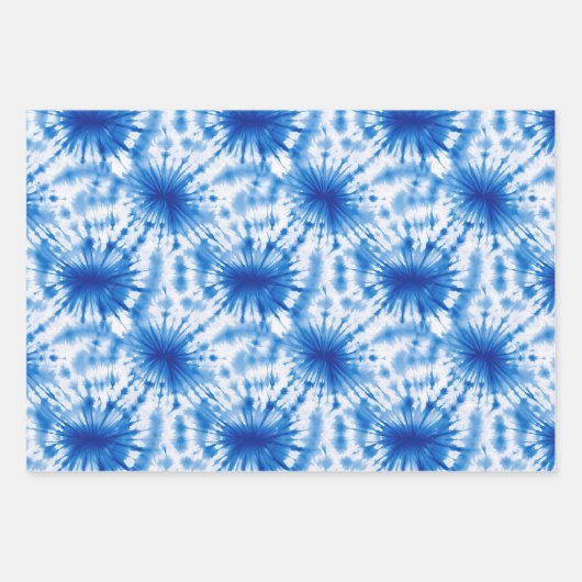 Blauwe cirkels Tie Dye Inpakpapier Vel (Voorkant 2)