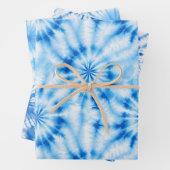 Blauwe cirkels Tie Dye Inpakpapier Vel (In situ)