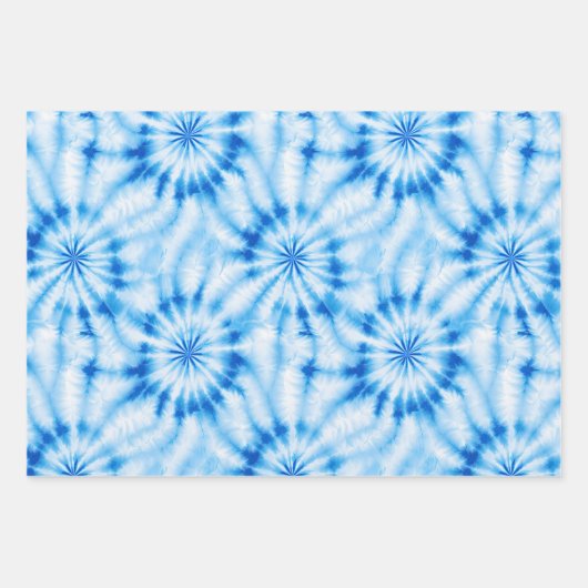 Blauwe cirkels Tie Dye Inpakpapier Vel (Voorkant)