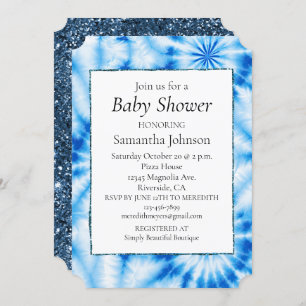 Blauwe cirkels Tie Dye Kaart