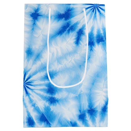 Blauwe cirkels Tie Dye Medium Cadeauzakje (Achterkant)