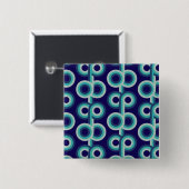 Blauwe cirkels vierkante button 5,1 cm (Voorkant /achterkant)