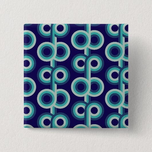 Blauwe cirkels vierkante button 5,1 cm (Voorkant)