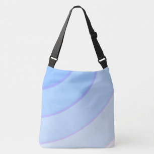 Blauwe cirkelvormige wervelingen ombre crossbody tas