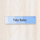 Blauwe cirkelvormige wervelingen ombre deurbordje (Voorkant)