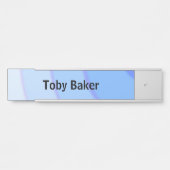 Blauwe cirkelvormige wervelingen ombre deurbordje (Voorkant)