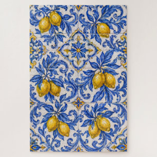 Blauwe Citroen Azulejo-tegel Legpuzzel