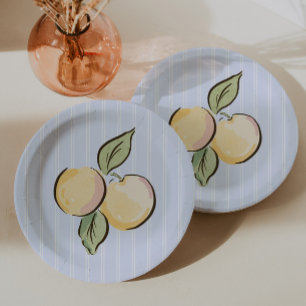 Blauwe Citroen Baby Shower Papieren Bordje