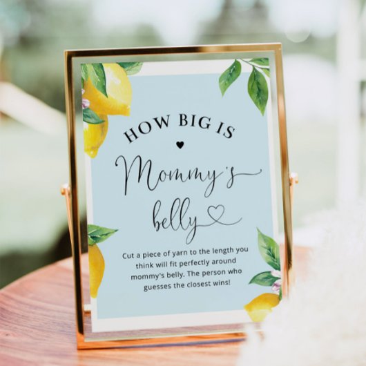 Blauwe citroen Hoe groot is mama's buik? Poster