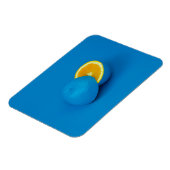 Blauwe citroen in twee helften gesneden magneet (Linkerzijde)