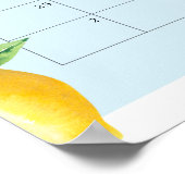 Blauwe citroen Raad de uitgerekende kalender Poster (Hoek)